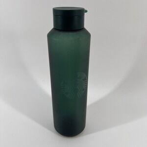 Starbucks Matte Green Tumbler Water Bottle 24 oz Tritan Logo Removal Lid